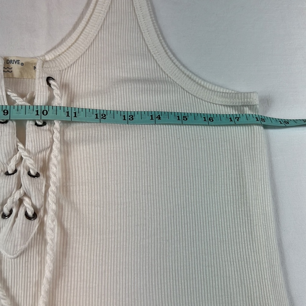 Ocean Drive M White Ribbed Tank - Picture 12 of 13